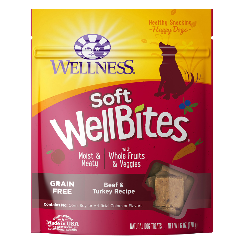 Wellness Wellbites Natural Grain Free Beef & Turkey Recipe Soft Dog Treats 6oz