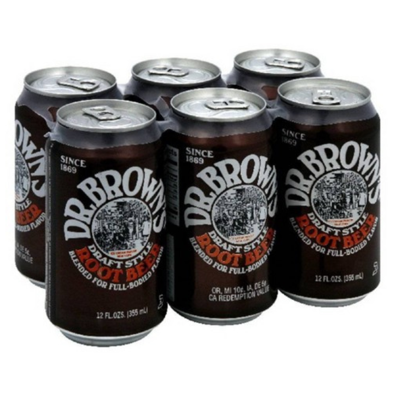 Dr. Brown's Root Beer Soda Can 6Pk.