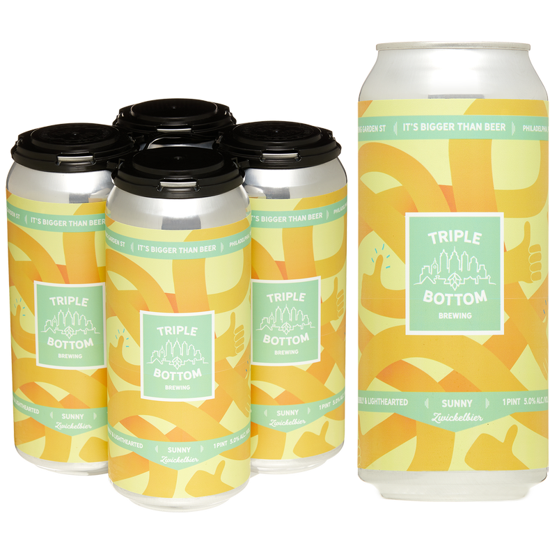 Triple Bottom Brewing Sunny Zwickelbier Lager 4pk 16oz Can 5.0% ABV