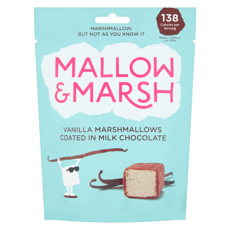 Mallow & Marsh Vanilla Marshmallows Coated In Milk Chocolate, 100g