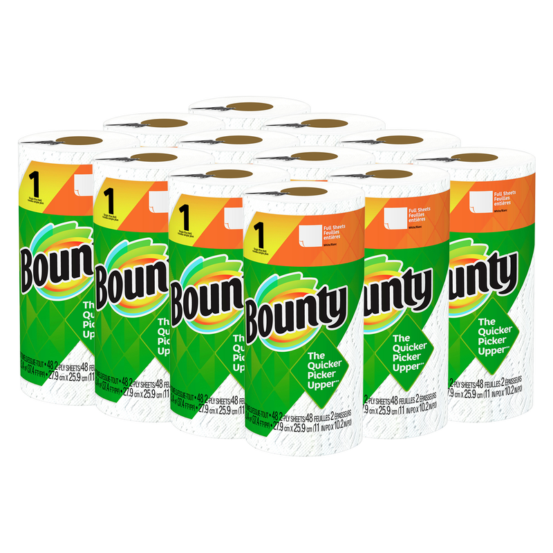 Bounty Single Plus White Paper Towels 12pk