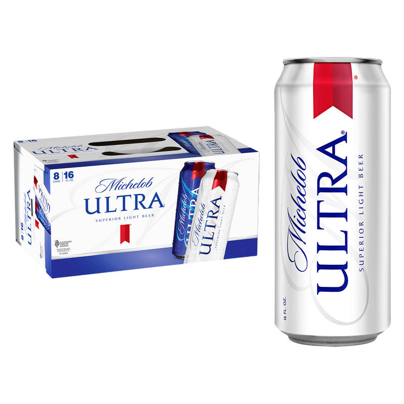 Michelob Ultra 8pk 16oz Can 4.2% ABV : Alcohol fast delivery by