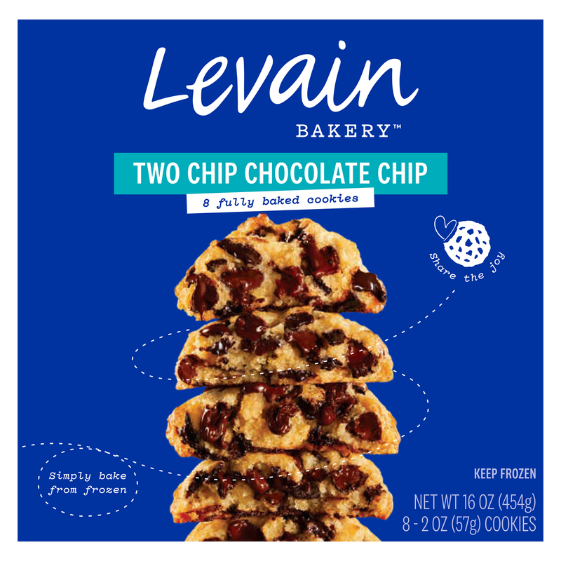 Levain Bakery Two Chip Chocolate Chip Frozen Fully Baked Cookies - 8ct