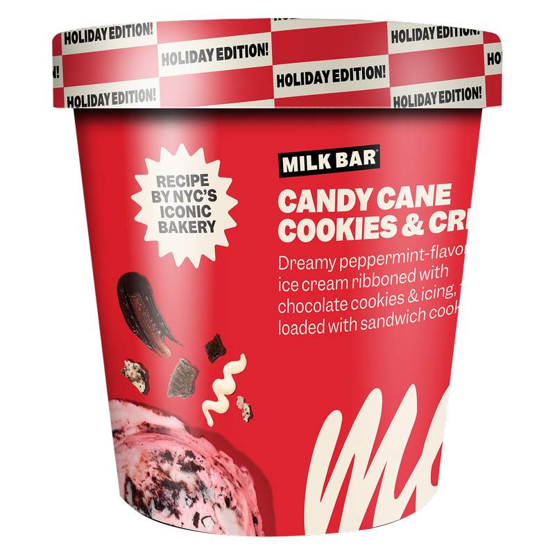Milk Bar Candy Cane Cookies & Cream Pint 14oz Ice Cream fast delivery