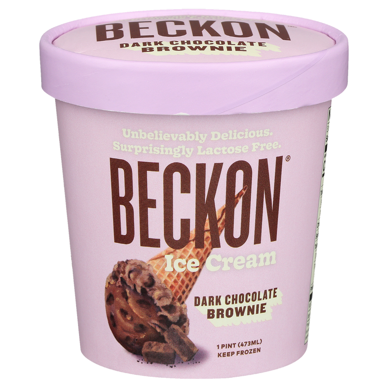 Beckon Ice Cream Dark Chocolate Brownie Pint 16oz