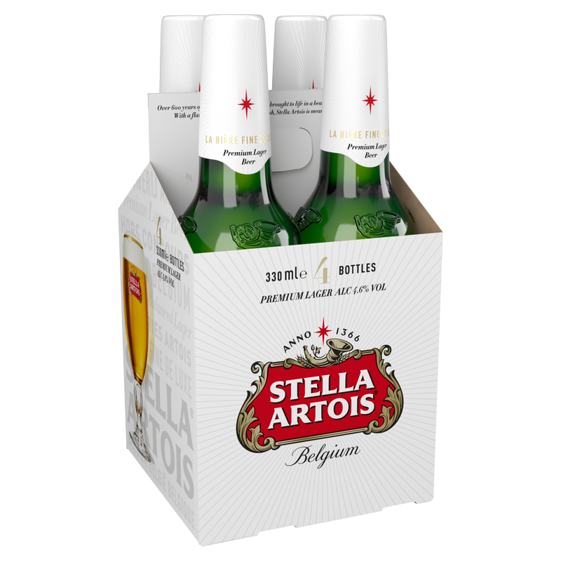 Stella Artois Belgium Premium Lager, 4 x 330ml