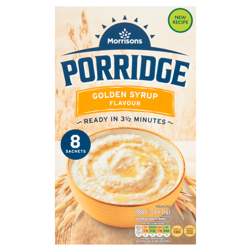Morrisons Golden Syrup Porridge 8 Sachets, 312g
