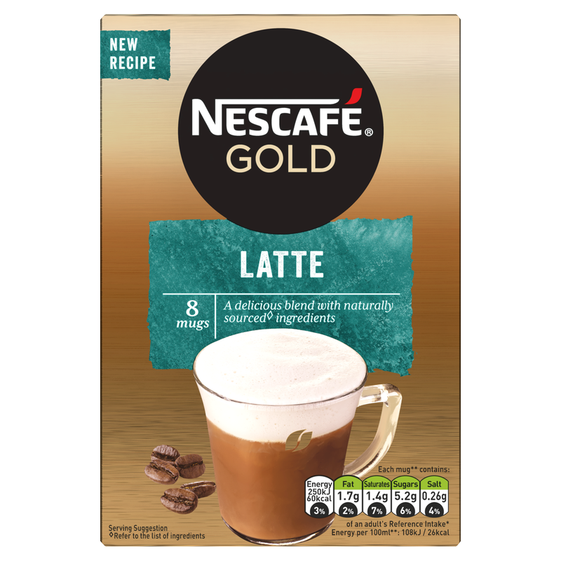 Nescafe Gold Latte 8 Mugs , 124g