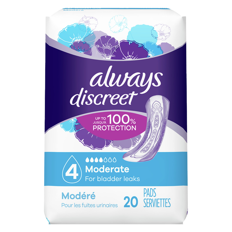 Always Discreet Incontinence Pads Moderate Size 4 20ct