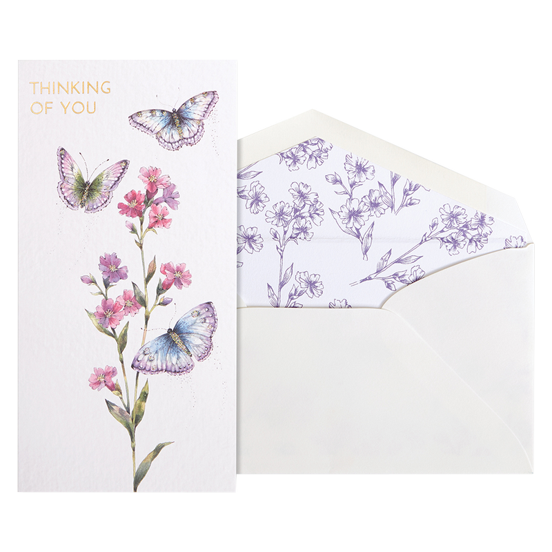 NIQUEA.D "Detailed Butterflies Monarch" Get Well Card 3.75x7.25"