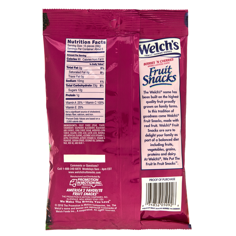 Welch's Fruit Snacks Berries 'N Cherries 5oz Snacks fast delivery by