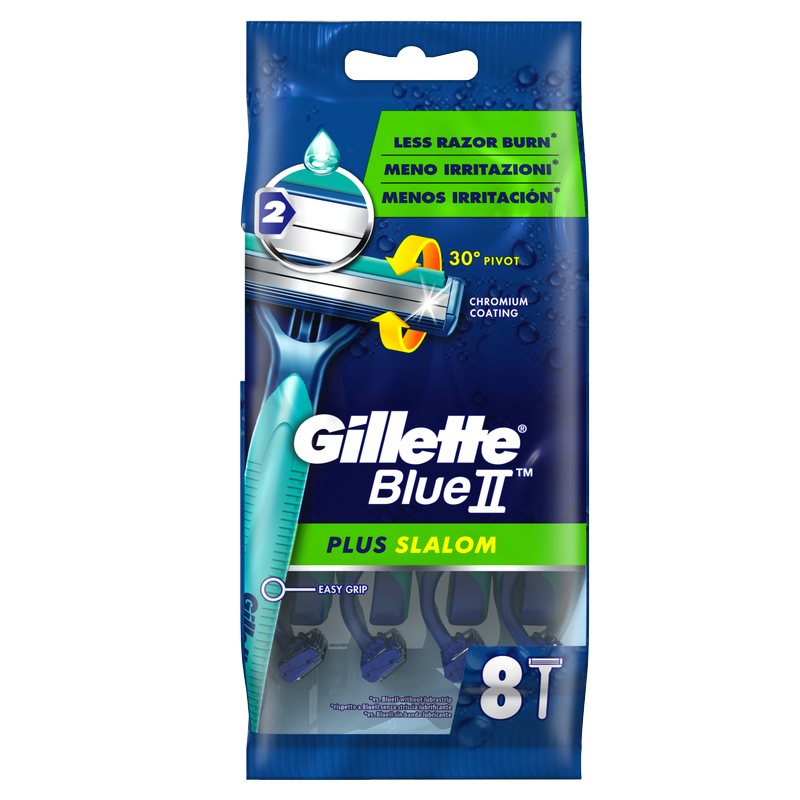 Gillette Blue II Plus Slalom Disposable Razors, 8pcs