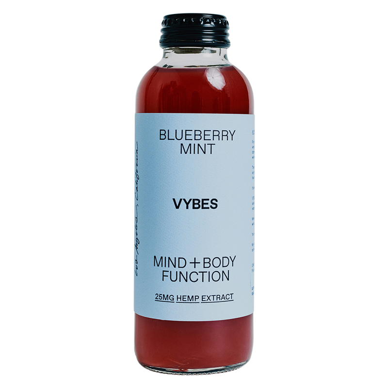 VYBES Blueberry Mint CBD Drink 14oz Bottles 25mg