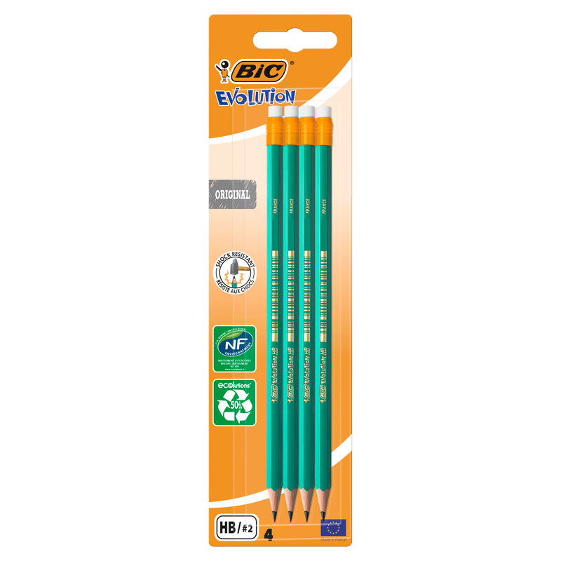 Bic Ecolutions 655 Hb Graphite Pencils 4 Pack, 1pcs