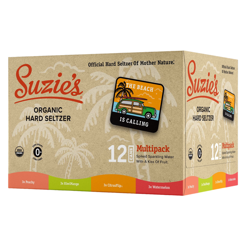 Suzie's Organic Hard Seltzer Beach Variety Pack 12pk 12oz Cans
