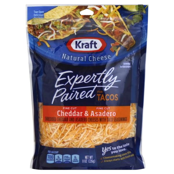 Kraft Fine Cut Cheddar & Asadero Shredded Taco Cheese 8oz