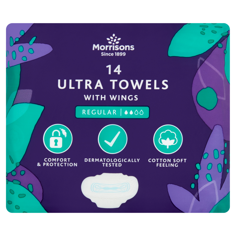 Morrisons Normal Ultra Pads with Wings, 14pcs