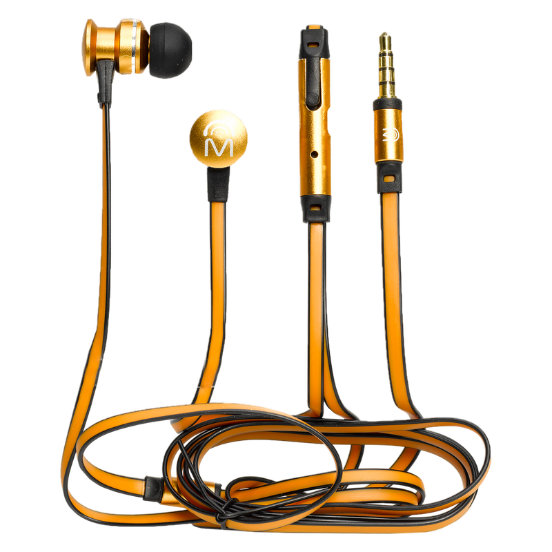 Mental Beats Gold Xcentric High Performance Earbuds with Mic