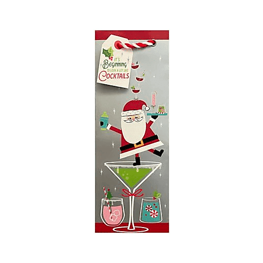 The Gift Wrap Company Santa's Got The Spirit Bottle Bag