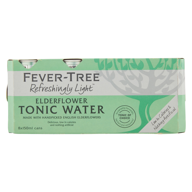 Fever Tree Refreshingly Light Elderflower Tonic Water, 8 x 150ml