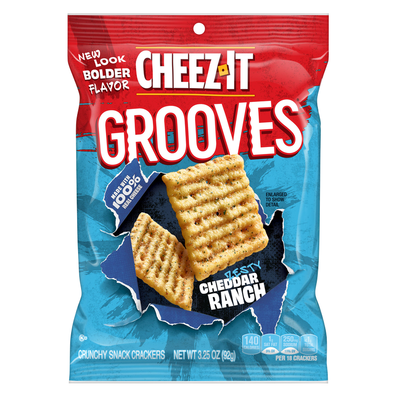 Cheez-It Grooves Crunchy Cheese Snack Crackers Zesty Cheddar Ranch 3.25oz