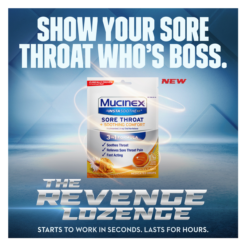Mucinex InstaSoothe Sore Throat + Soothing Comfort Honey & Echinacea
