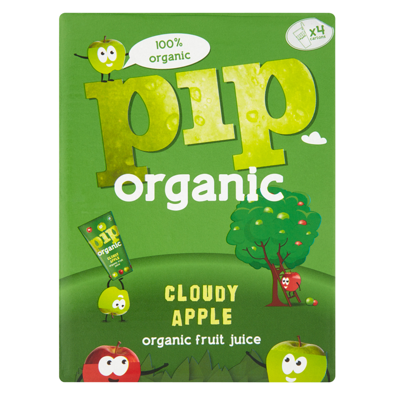 Pip Organic Cloudy Apple Kids Juice, 4 x 180ml