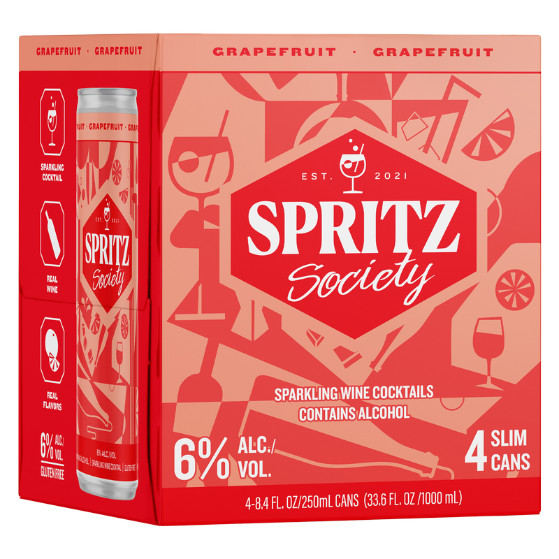 Spritz Society Grapefruit 4pk 250ml Can 6.0% ABV