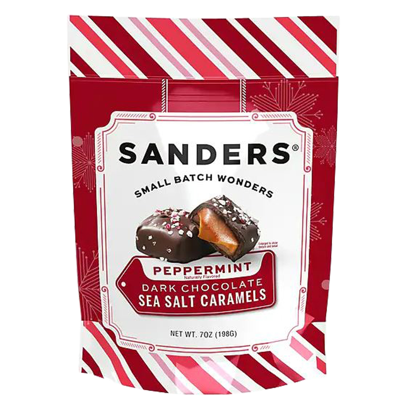 Sanders Peppermint Dark Chocolate Sea Salt Caramels 7oz