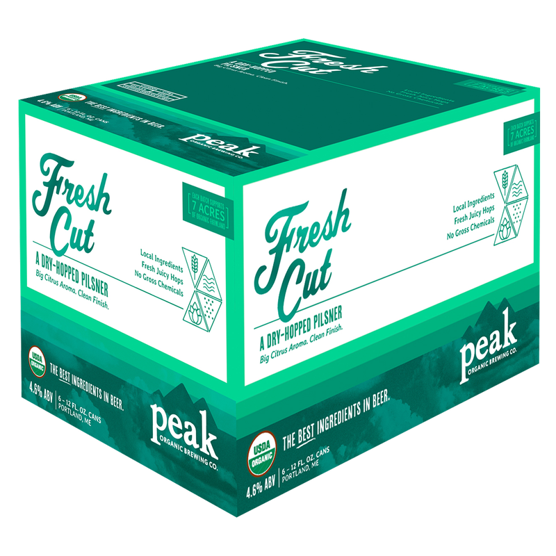 Peak Organic Fresh Cut Dry Hopped Pilsner 6pk 12oz Can 4.6% ABV