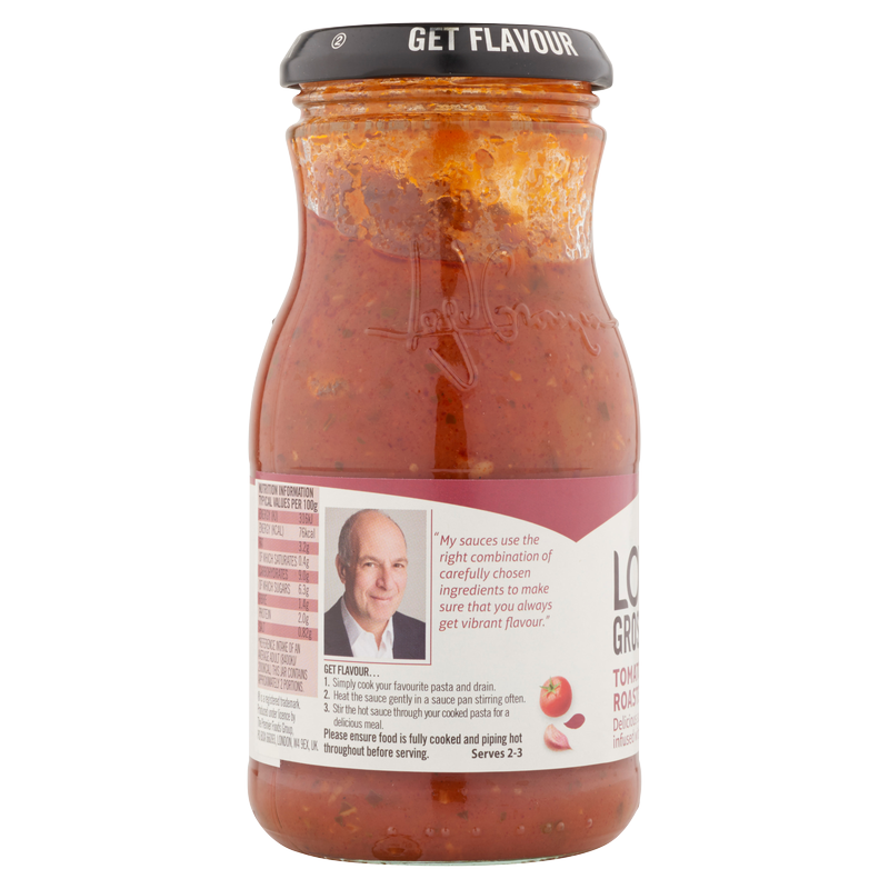 Loyd Grossman Tomato and Roasted Garlic Pasta Sauce, 350ml Food