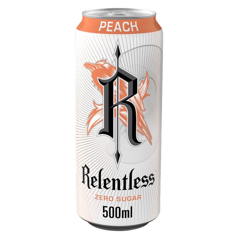 Relentless Peach Zero Energy Drink, 500ml