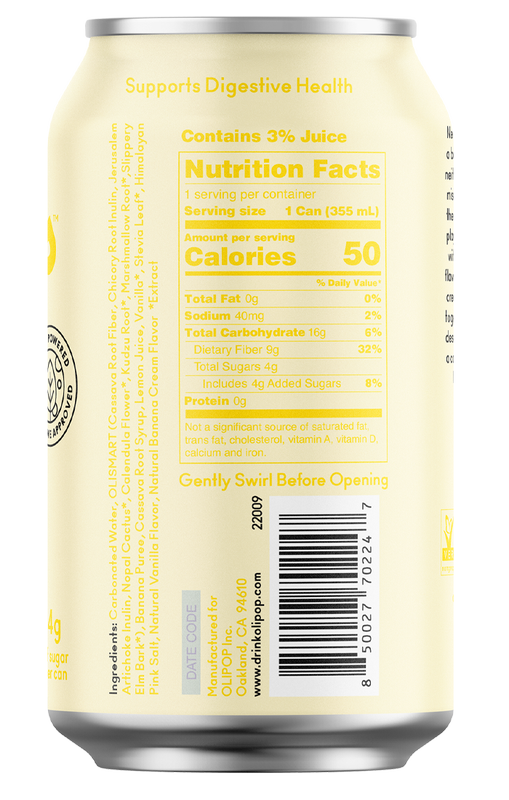 Olipop Banana Cream 12 oz Drinks fast delivery by App or Online