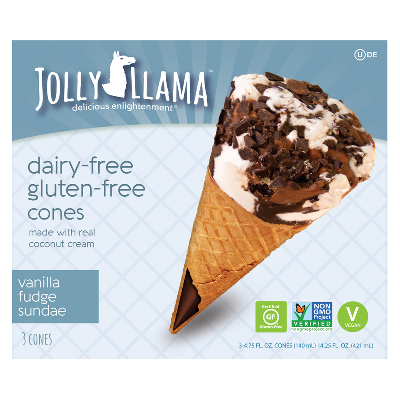 Jolly Llama Vanilla Fudge Sundae Cone 3ct