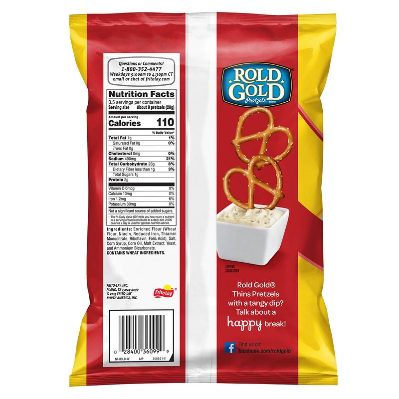 Rold Gold Thins Pretzels 3.5oz Snacks fast delivery by App or Online