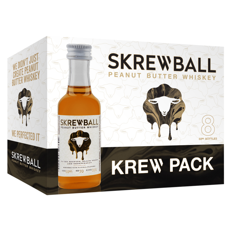 Skrewball "Krew Pack" Peanut Butter Whiskey 8pk 50ml (70 proof)