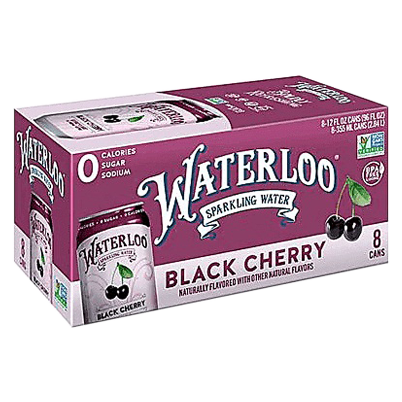 Waterloo Black Cherry Sparkling Water 8pk 12oz