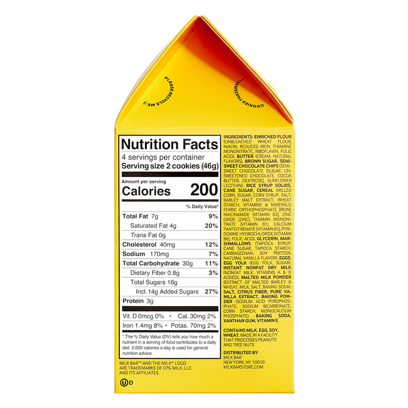 Milk Bar Cornflake Chocolate Chip Marshmallow Cookies 8ct Snacks fast