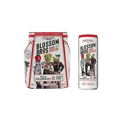 Blossom Bros Wild Strawberry and Lime Zest 4pk 12oz Can