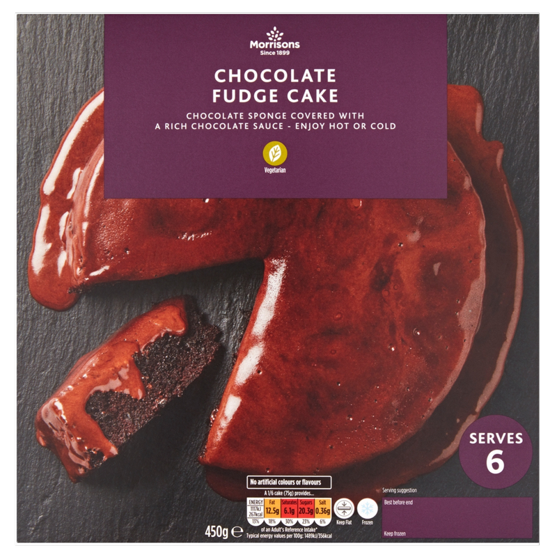 Morrisons Chocolate Fudge Frozen Cake, 450g