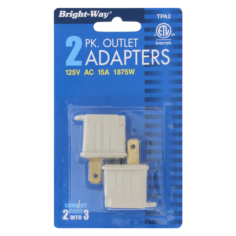 Bright-Way 3 to 2 Outlet Adapters 2pk