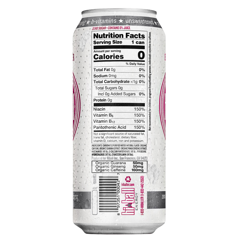Hiball Wildberry Sparkling Energy Water 16oz Can