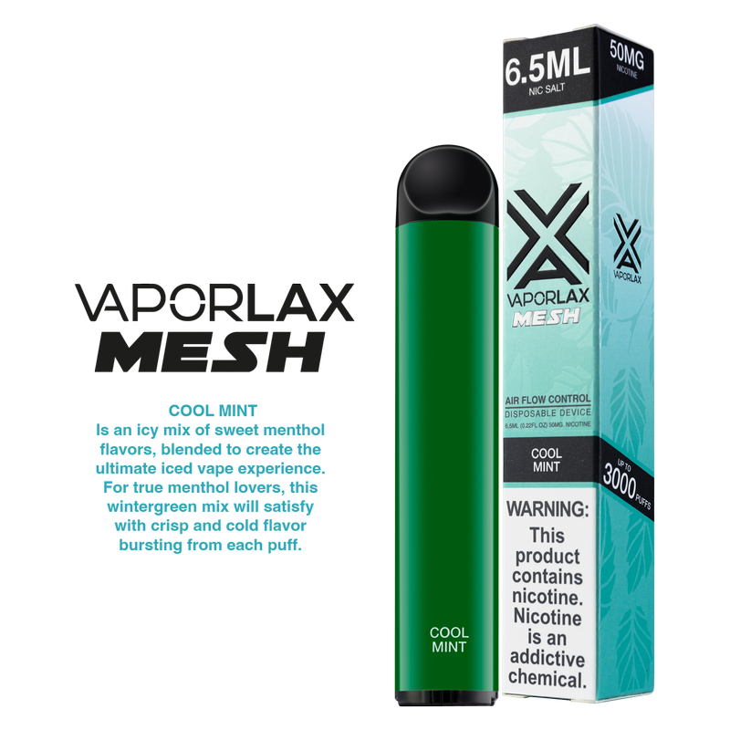 VaporLax Disposable Vape Cool Mint 50mg 6.5ml