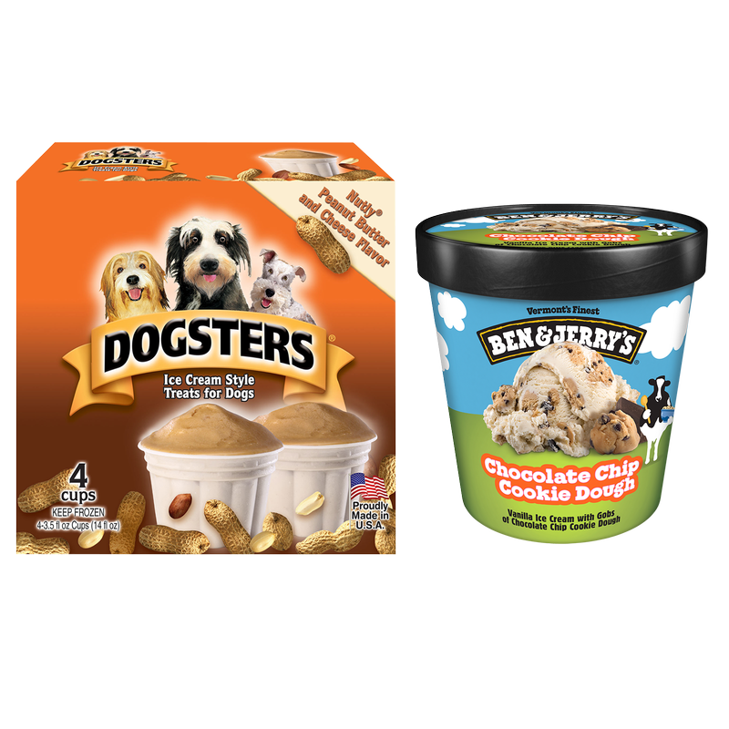 Ben & Jerry's Chocolate Chip Cookie Dough / Dogsters Pet Ice Cream Bundle