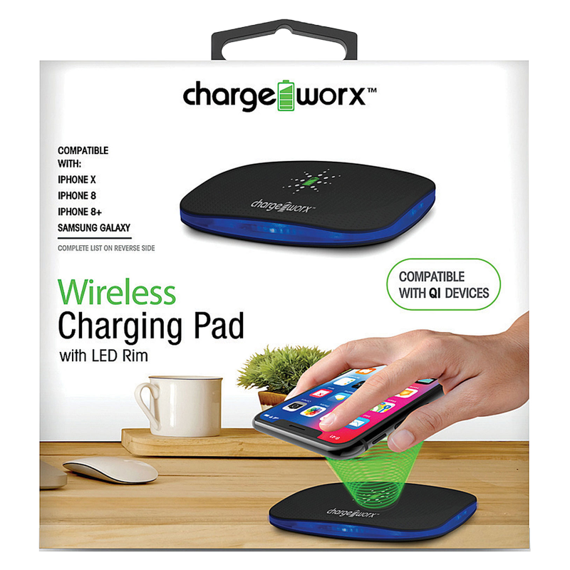 Chargeworx Wireless Charging Pad with LED Rim