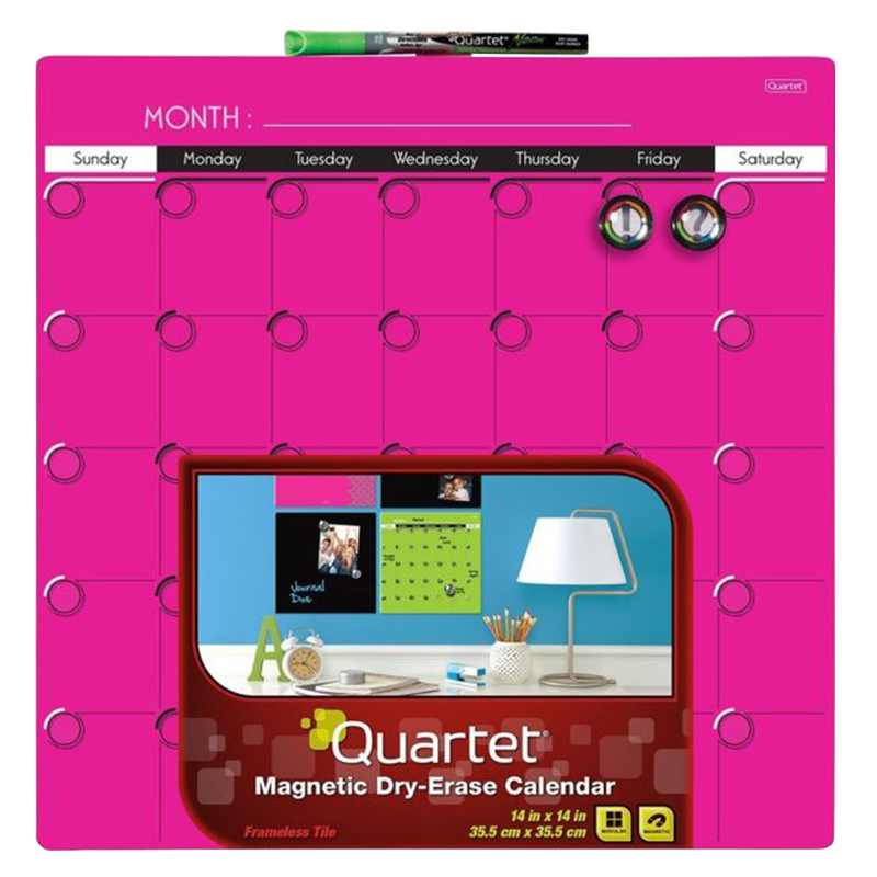 Quartet 14x14 Pink Calendar Board