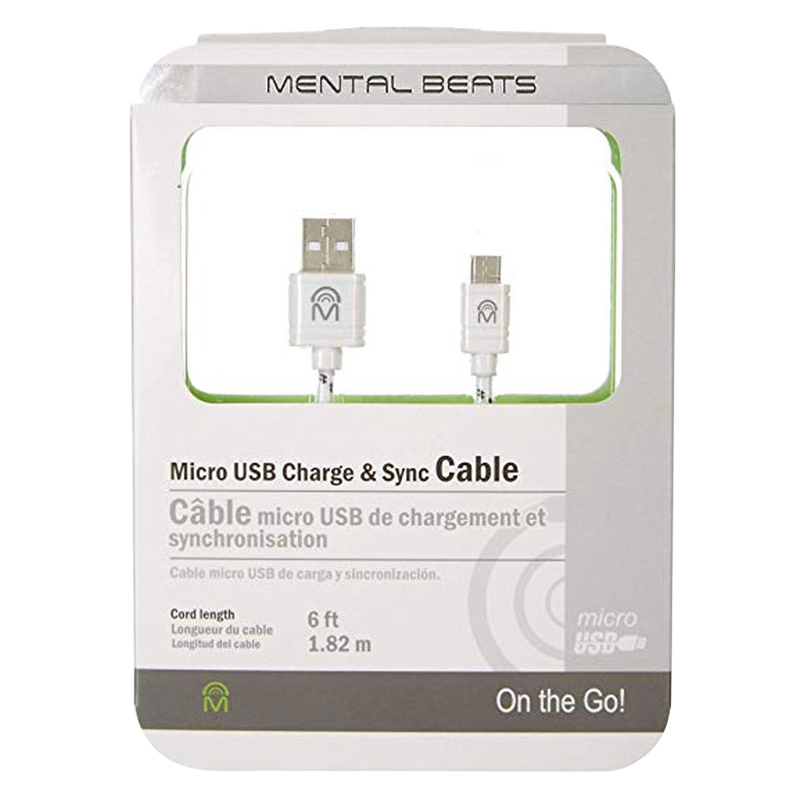 Mental Beats Micro USB Charge & Sync Cable 6ft