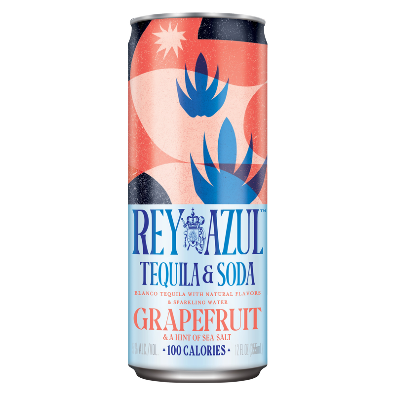 Rey Azul Tequila & Soda Grapefruit with a hint of Sea Salt 12oz Can 5% ABV