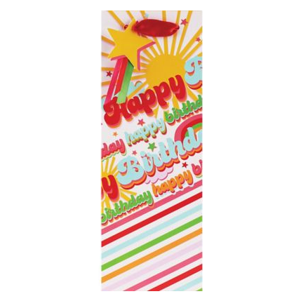 The Gift Wrap Company Bottle Bag Birthday Groove (Each)