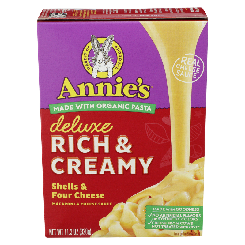 Annie's Homegrown Deluxe Rich & Creamy Shells & Four Cheese Pasta & Cheese Sauce 11.3oz